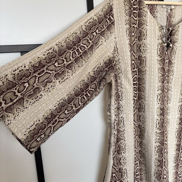 Mph Collection Women’s 3x Snake Print Blouse Top Snake Print Boho Artsy Office - Picture 8 of 14